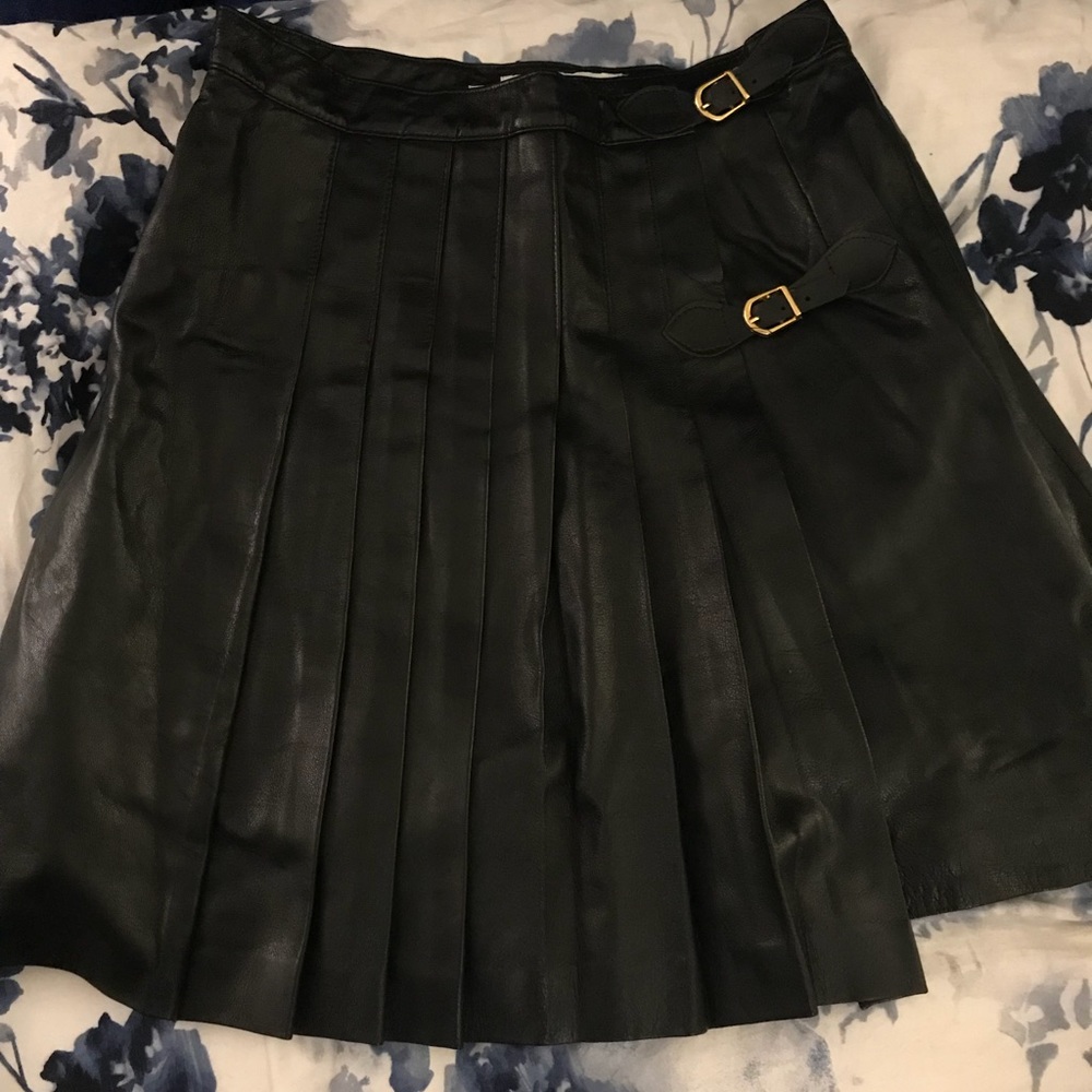 Vintage pleated leather skirt
